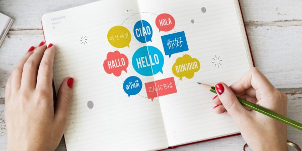 Different Language Speech Bubble Hello Concept